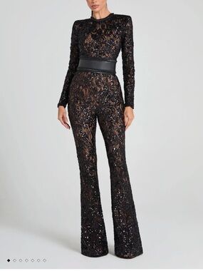 Nadine merabi Bella Sequin Lace Jumpsuit